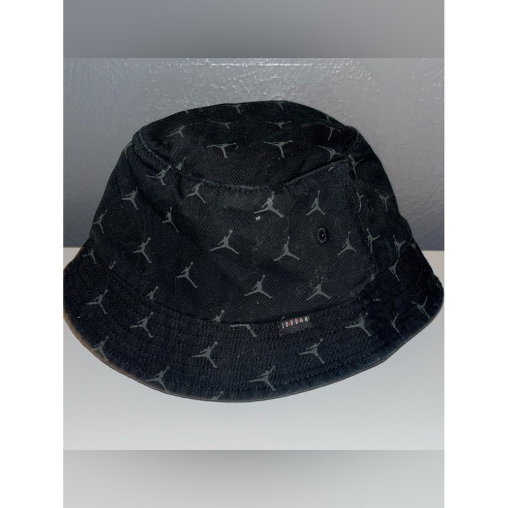 Jordan Black Bucket Hat with Grey Jumpman Print